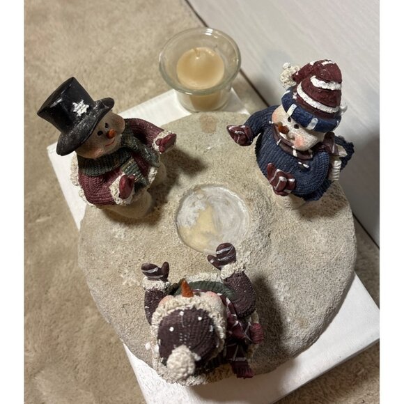 Circle of Snow Friends Candle Holder Regal Greetings & Gifts Winter Decor 7.5" - Picture 7 of 9